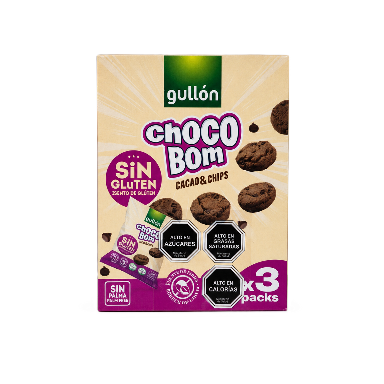 Galletas Choco Bom Cacao & Chips Gullón Sin Gluten 120 g
