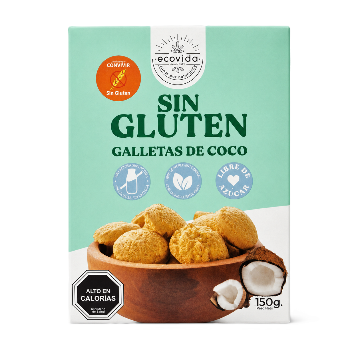 Galletas de Coco Ecovida Sin Gluten y Sin Azúcar 150 g