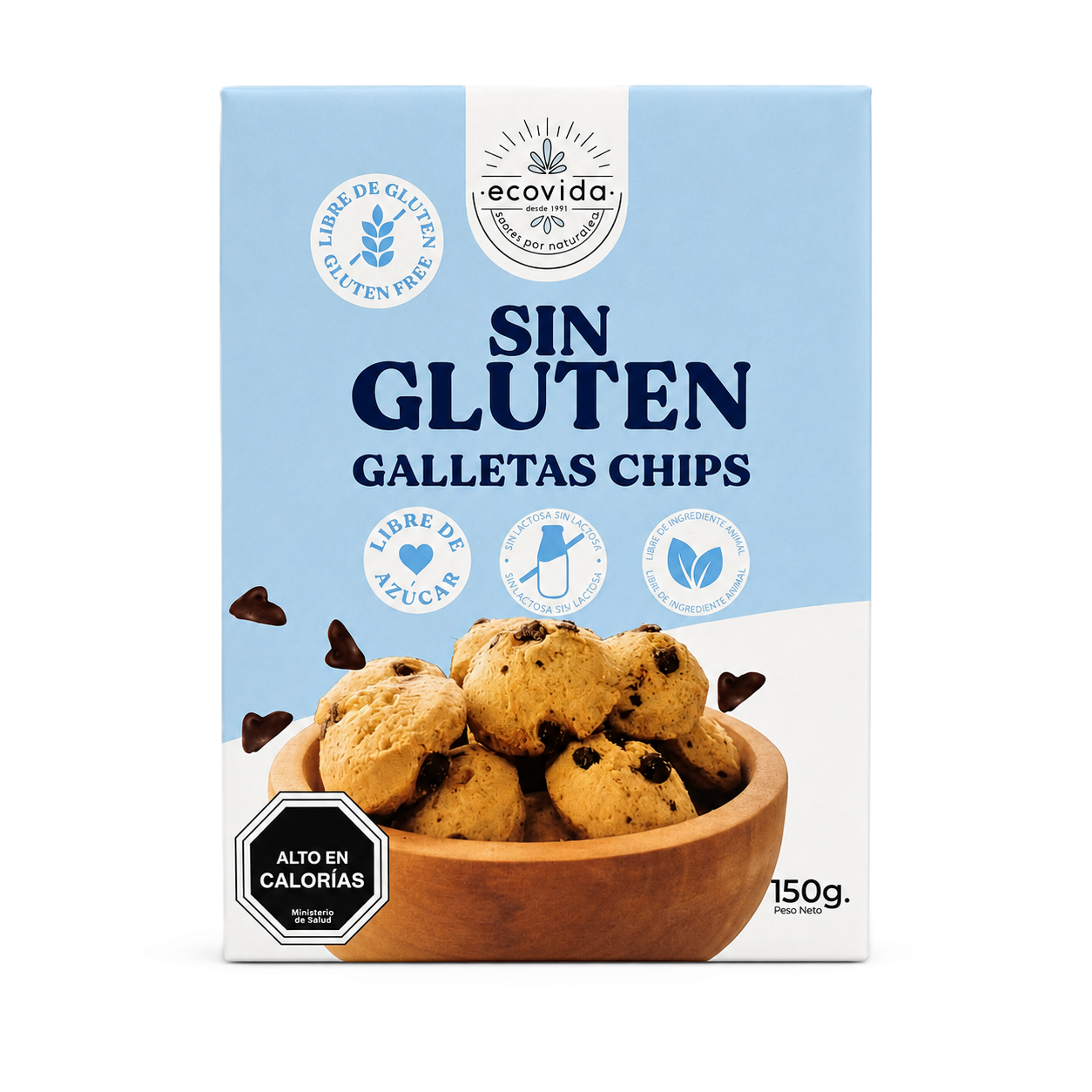 Galletas Chips Ecovida Sin Gluten y Sin Azúcar 150 g