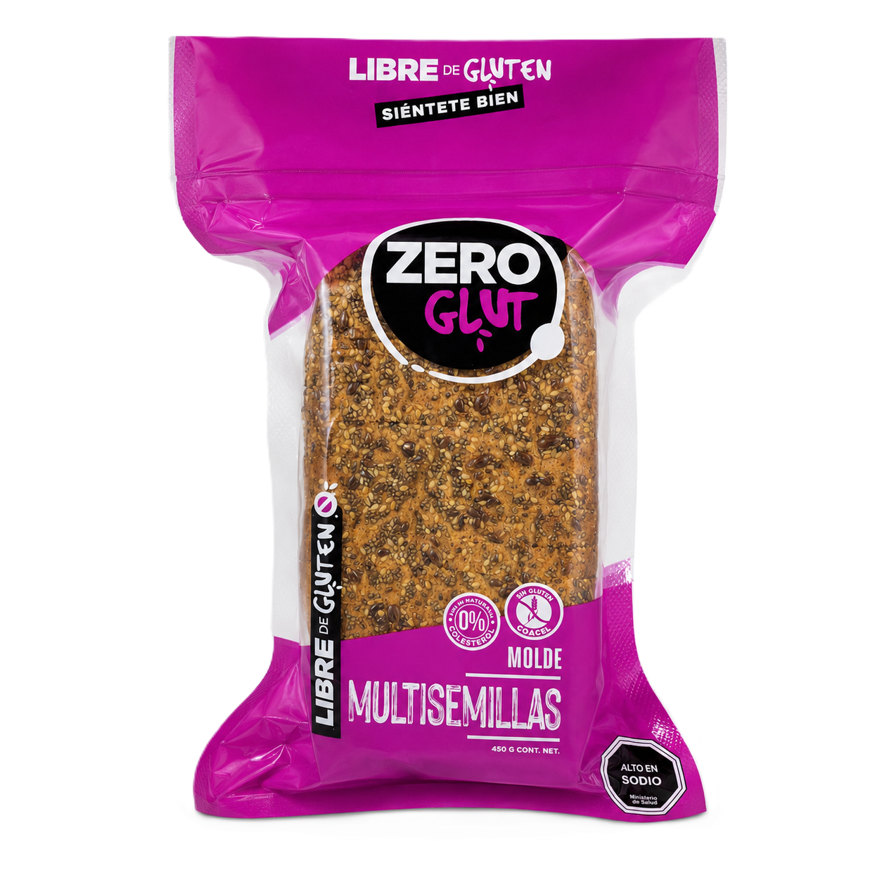Pan de Molde Multisemillas Zero Glut Sin Gluten 450 g
