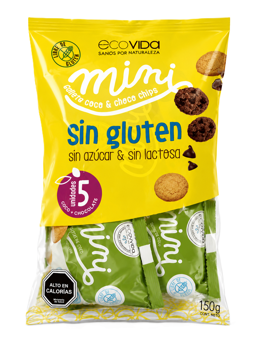 Mini Galletas de Coco con Choco Chips Ecovida incluidas