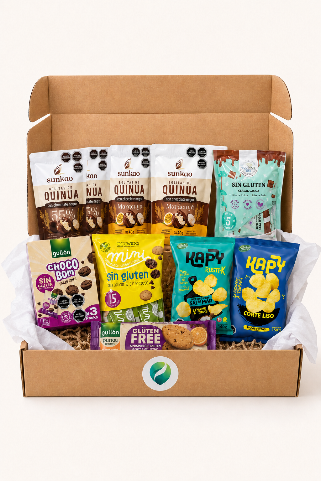 Pack de colaciones dulces y saladas sin gluten con 10 productos