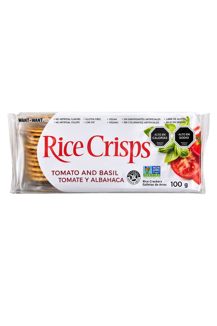 RICE CRISPS TOMATE Y ALBAHACA 100 g