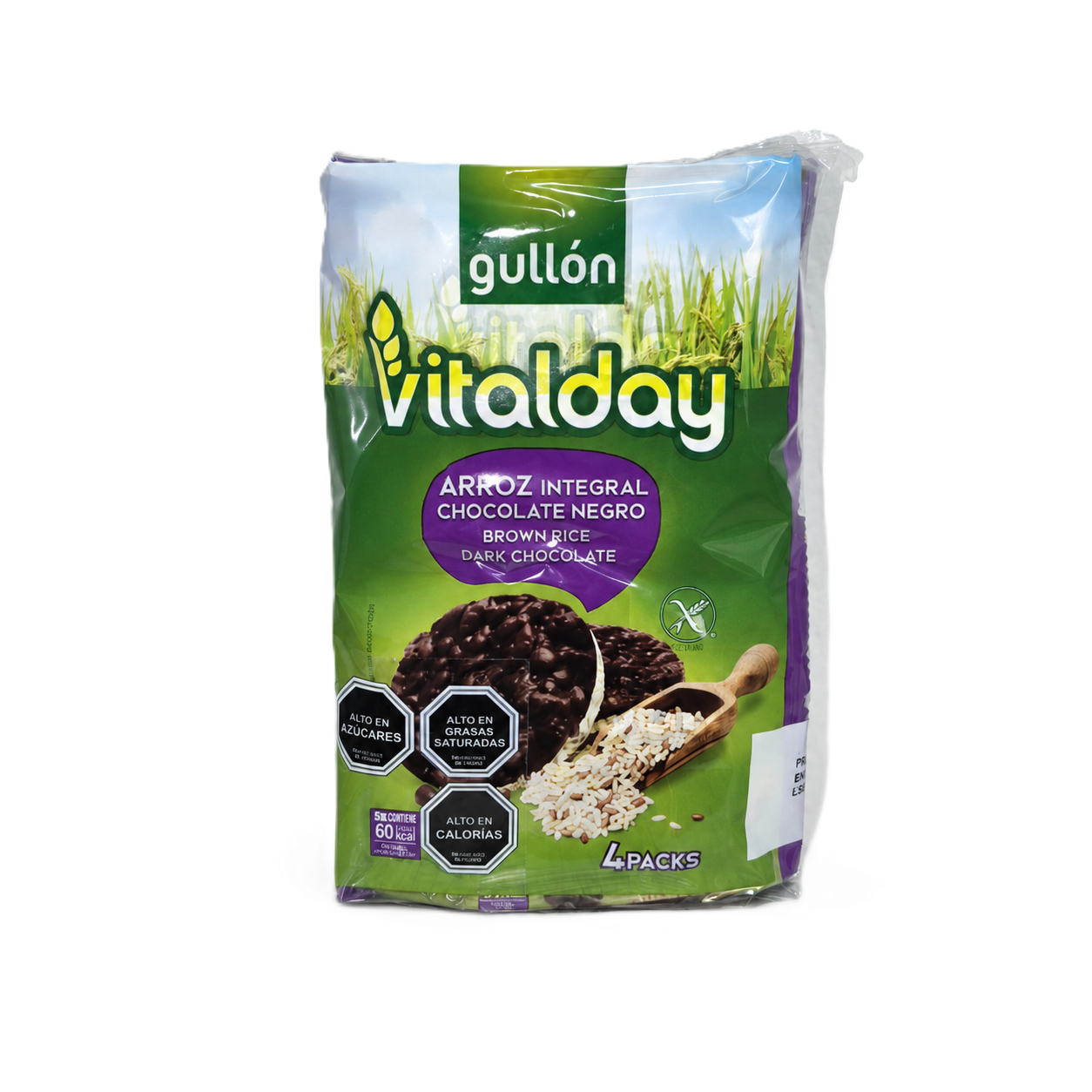 Tortitas de Arroz Integral con Chocolate Negro Gullón Vitalday Sin Gluten 105,2 g